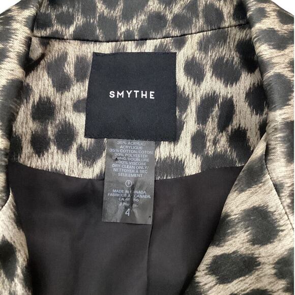Smythe Original Boyfriend Blazer In Classic Grey Leopard Size 4 - Picture 11 of 11